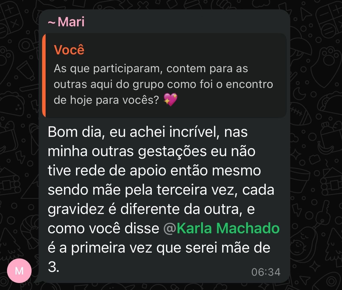 Depoimento de membro da Comunidade