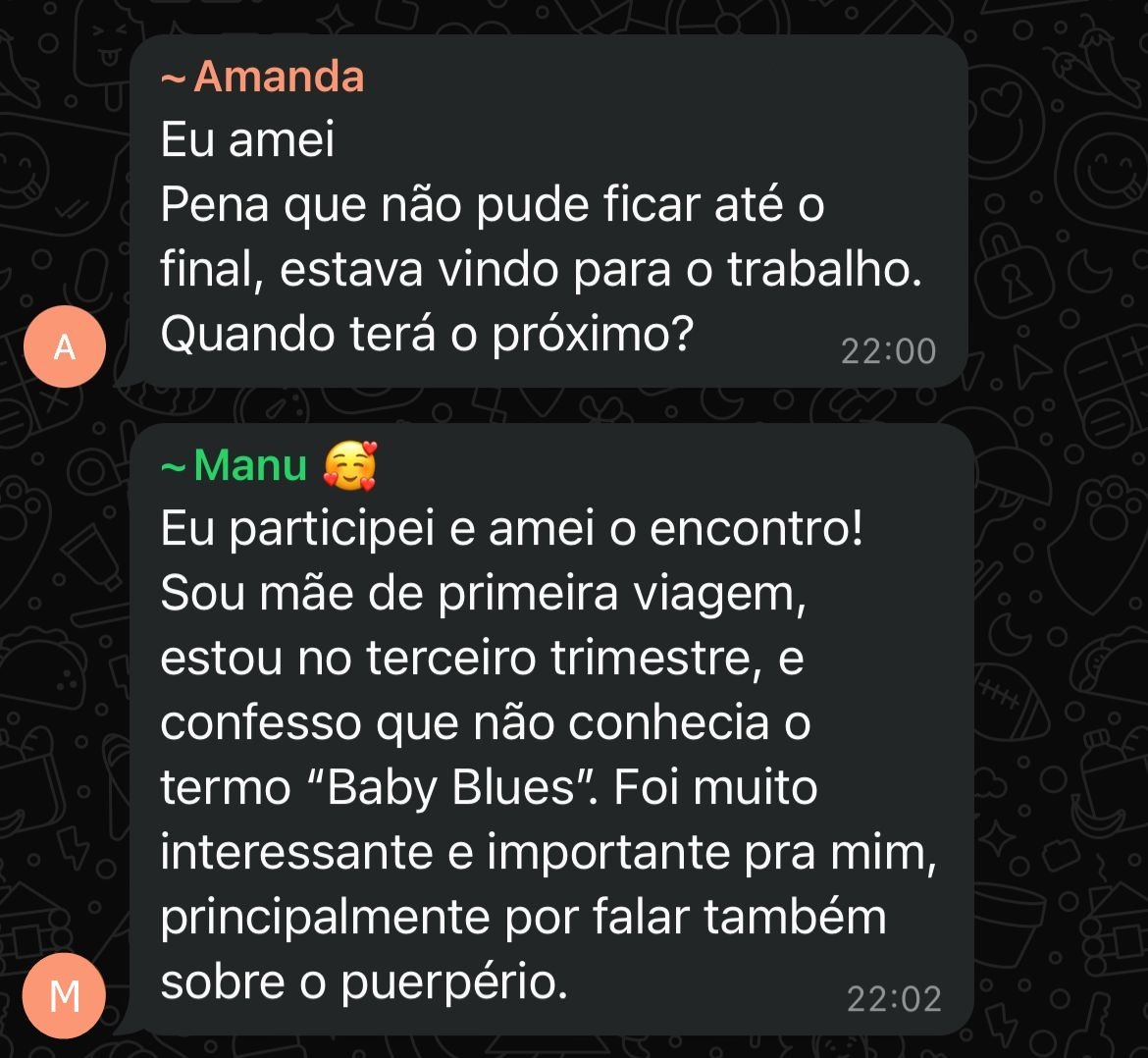 Depoimento de membro da Comunidade