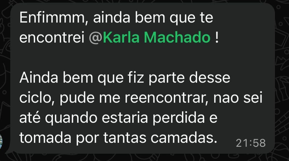Depoimento de membro da Comunidade